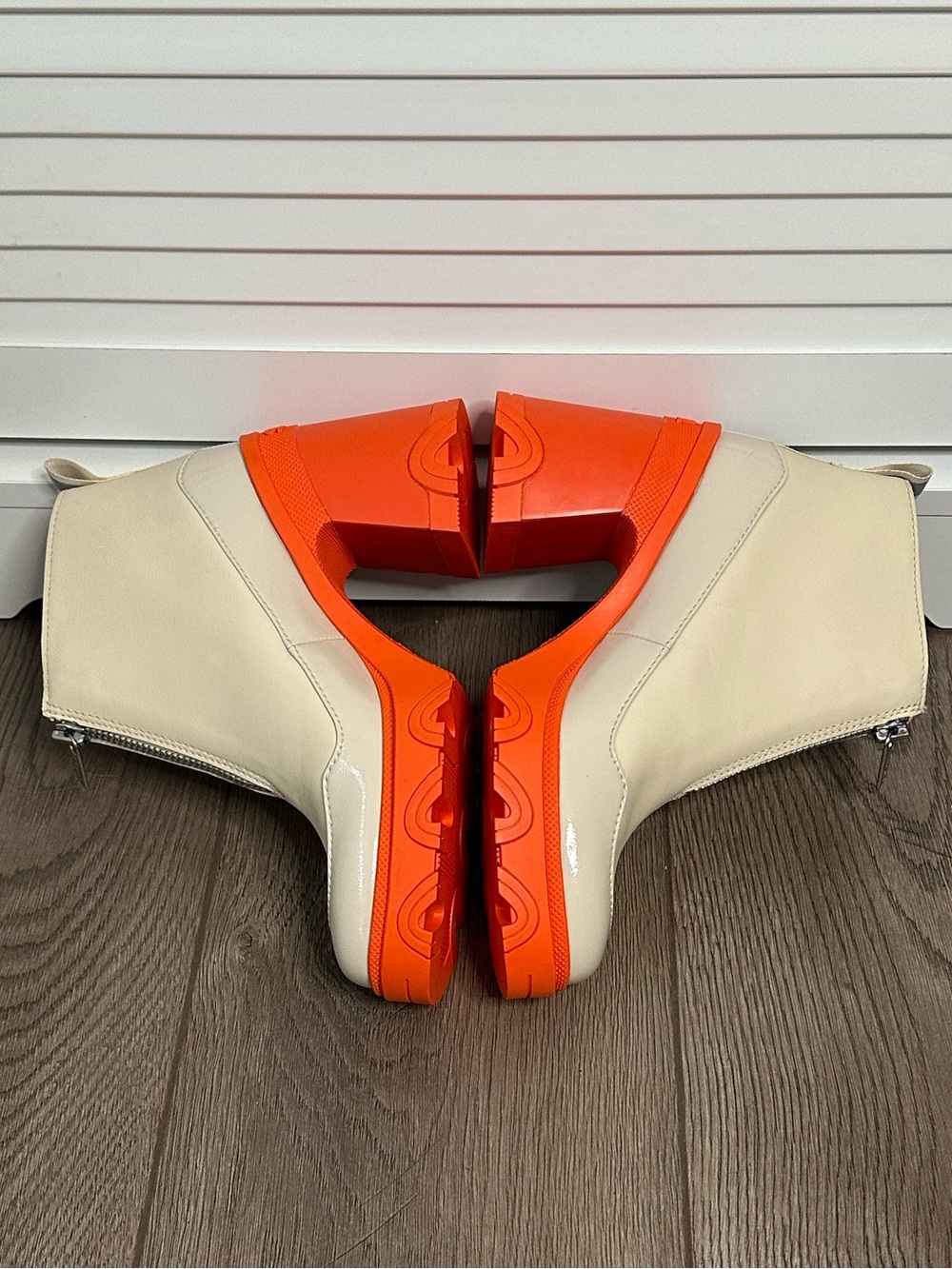 Sorel Brex Heel Water Proof Leather Utility   Zip Winter Boots Orange Tan 7.5 - Picture 4 of 13